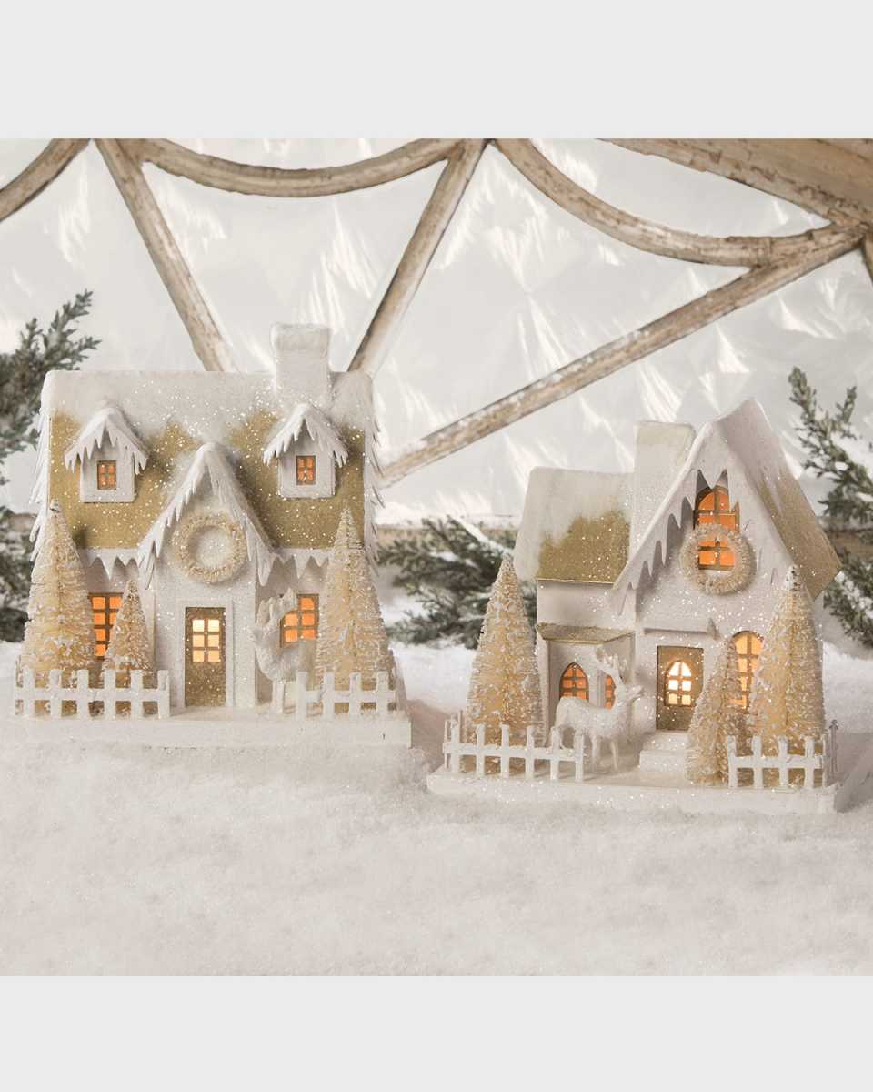 Peaceful Putz Christmas Houses, Set of 2